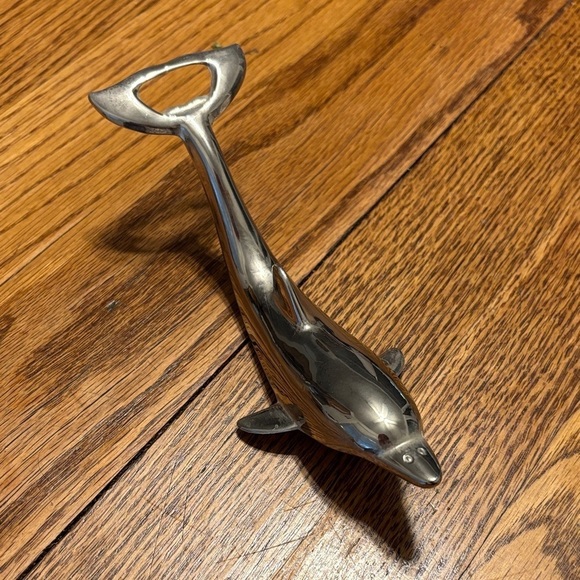 Source Unknown Other - Vintage Silver/ Zinc Alloy Dolphin Bottle Opener
